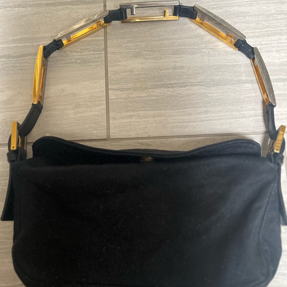 Fendi Shoulder Bag Black Velvet - Picture 8 of 8